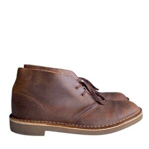 Clarks‎ Chukka Boots Men's 9.5 Dark Brown Leather Lace Up Ankle Comfort Shoes